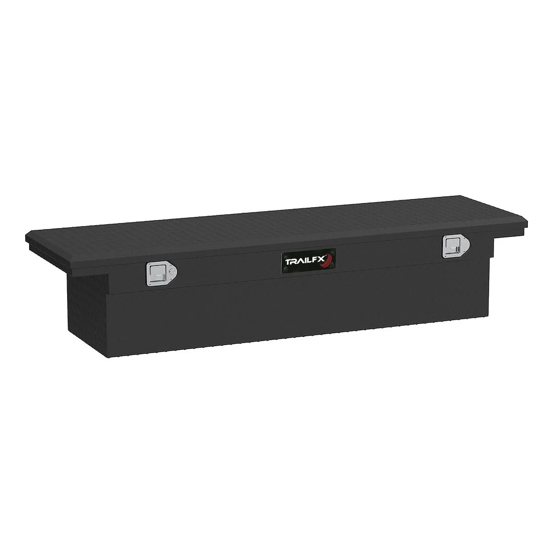 120703 – TRAILFX Tool Box, Crossover Low Profile Single Lid Diamond Tread Matte Black 16 Gauge Aluminum 19-1/4 Inch L...